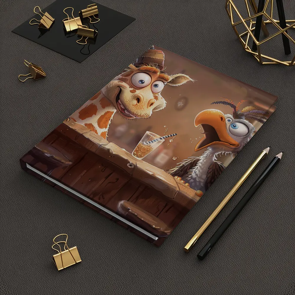 Goofy Giraffe and Bird at Bar – Notebooks