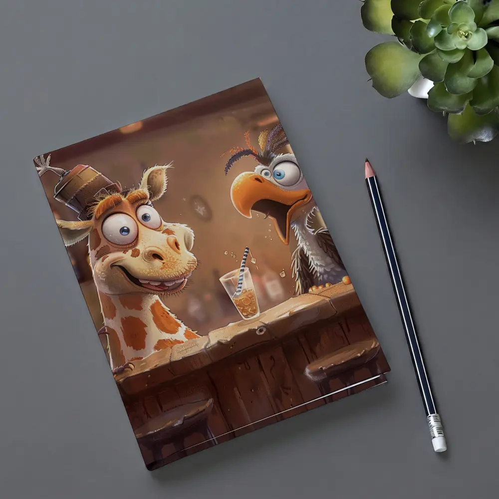 Goofy Giraffe and Bird at Bar – Notebooks