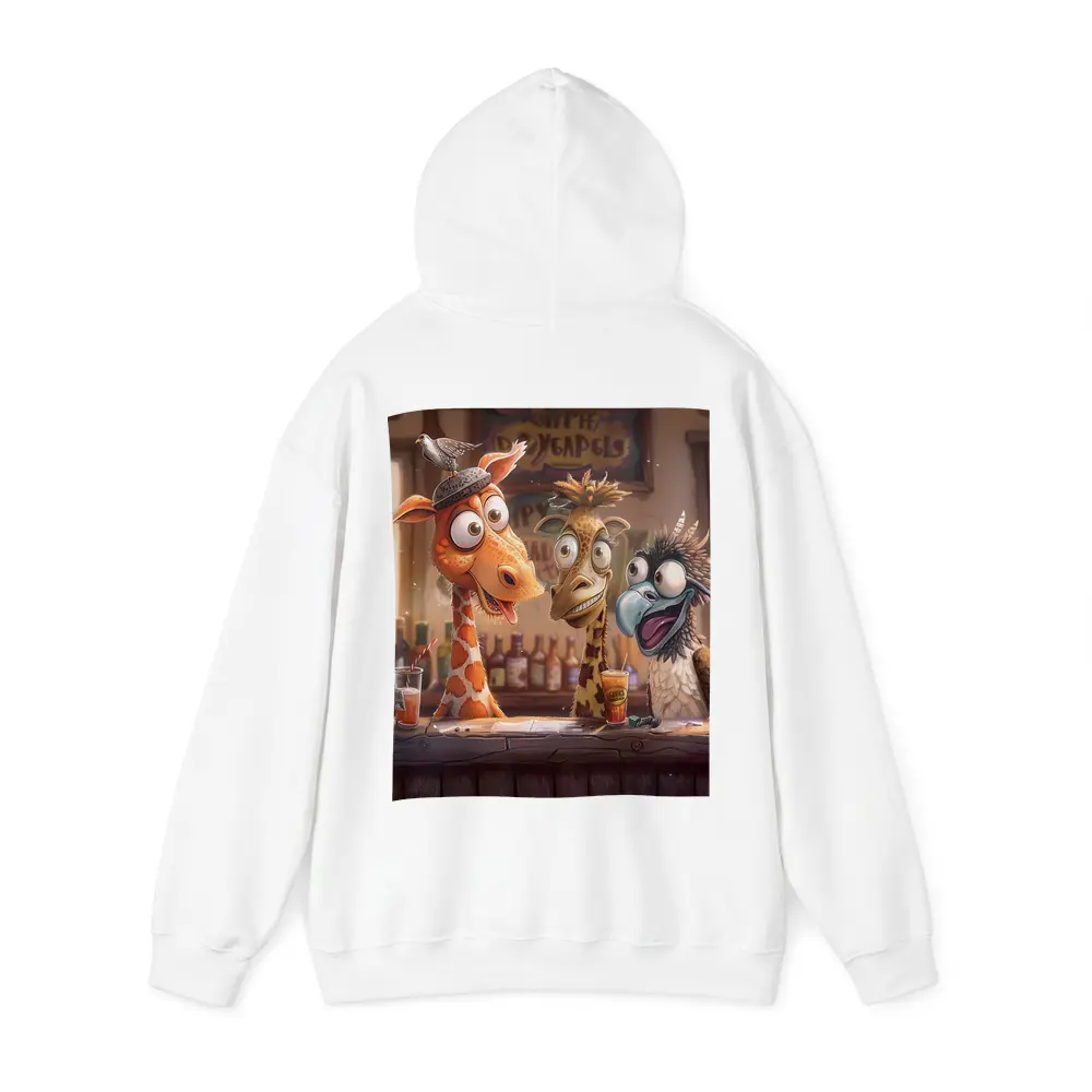 Funny Giraffes and Bird at Bar – Hoodies