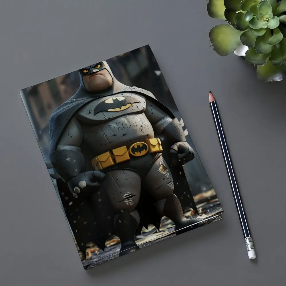 Chubby Batman Cartoon Character Urban Street – Notebooks