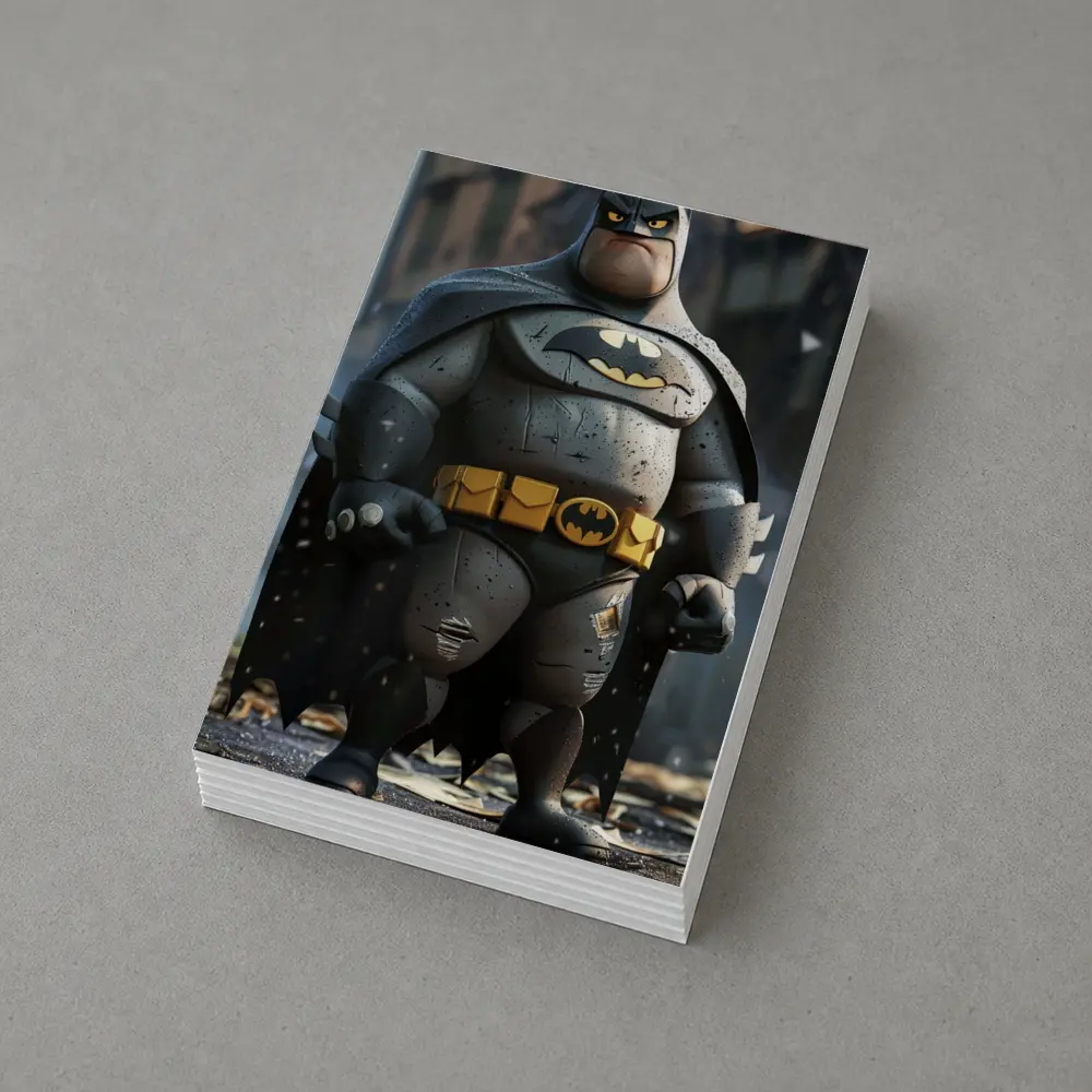 Chubby Batman Cartoon Character Urban Street – Postcards