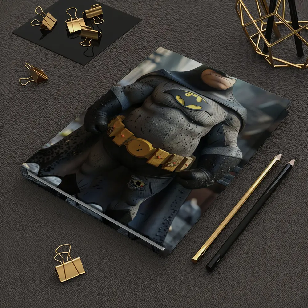 Chubby Batman Cartoon Art Urban Background – Notebooks