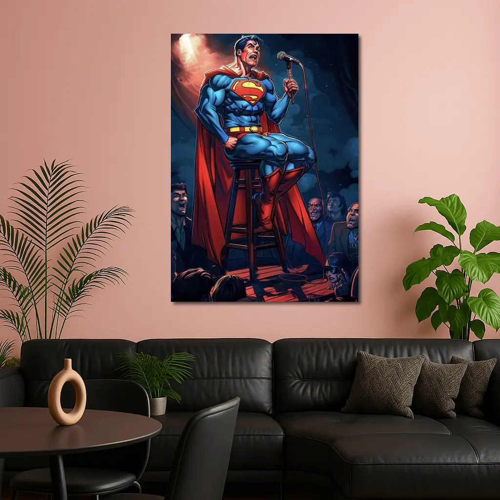 Superman Stand Up Comedy Show Comic Art – Wall Art