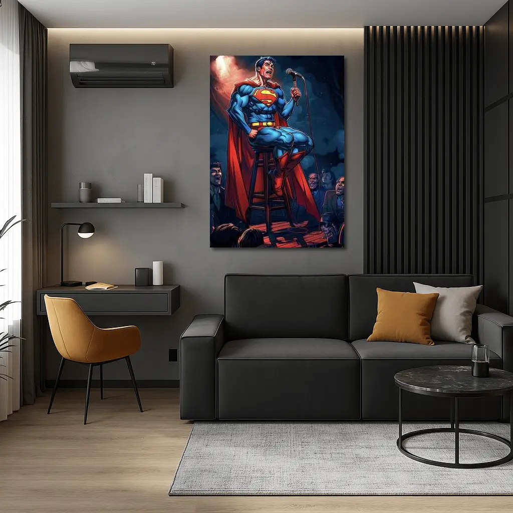 Superman Stand Up Comedy Show Comic Art – Wall Art