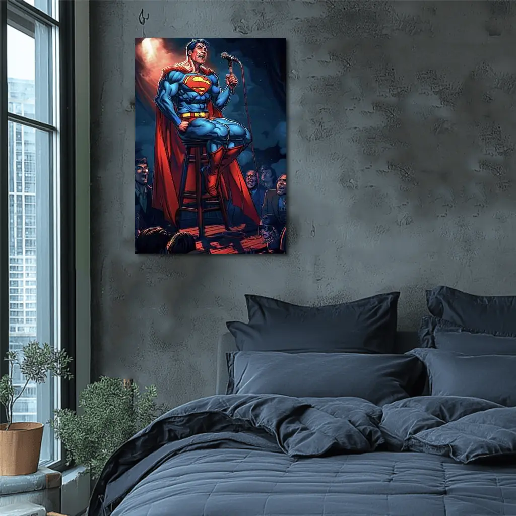 Superman Stand Up Comedy Show Comic Art – Wall Art