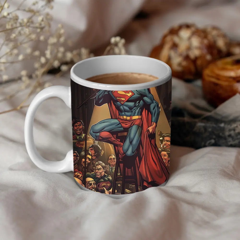 Superman Superhero Stand Up Comedy Stage Art – Mugs