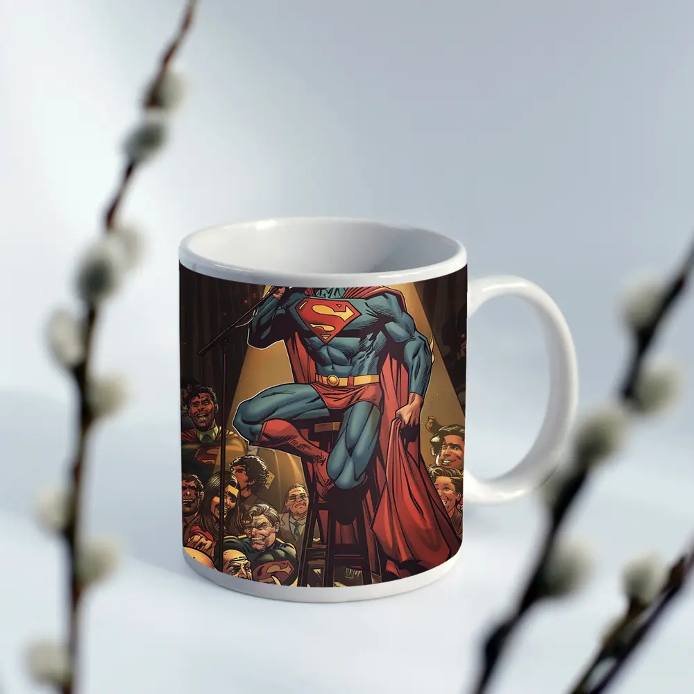Superman Superhero Stand Up Comedy Stage Art – Mugs