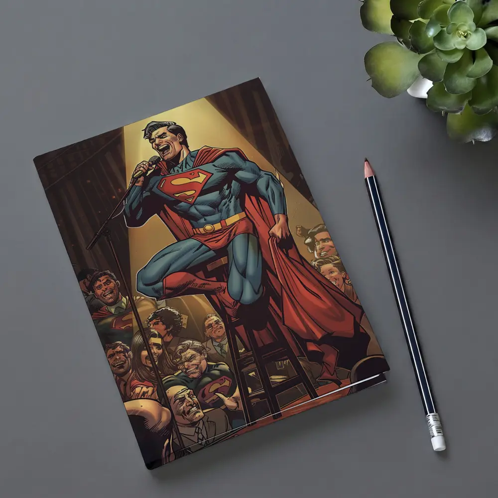 Superman Superhero Stand Up Comedy Stage Art – Notebooks