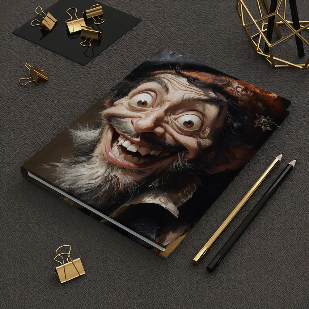 Expressive Old Man Caricature Portrait Painting – Notebooks