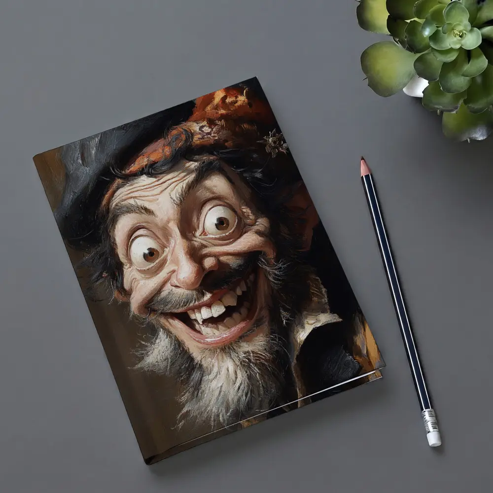 Expressive Old Man Caricature Portrait Painting – Notebooks