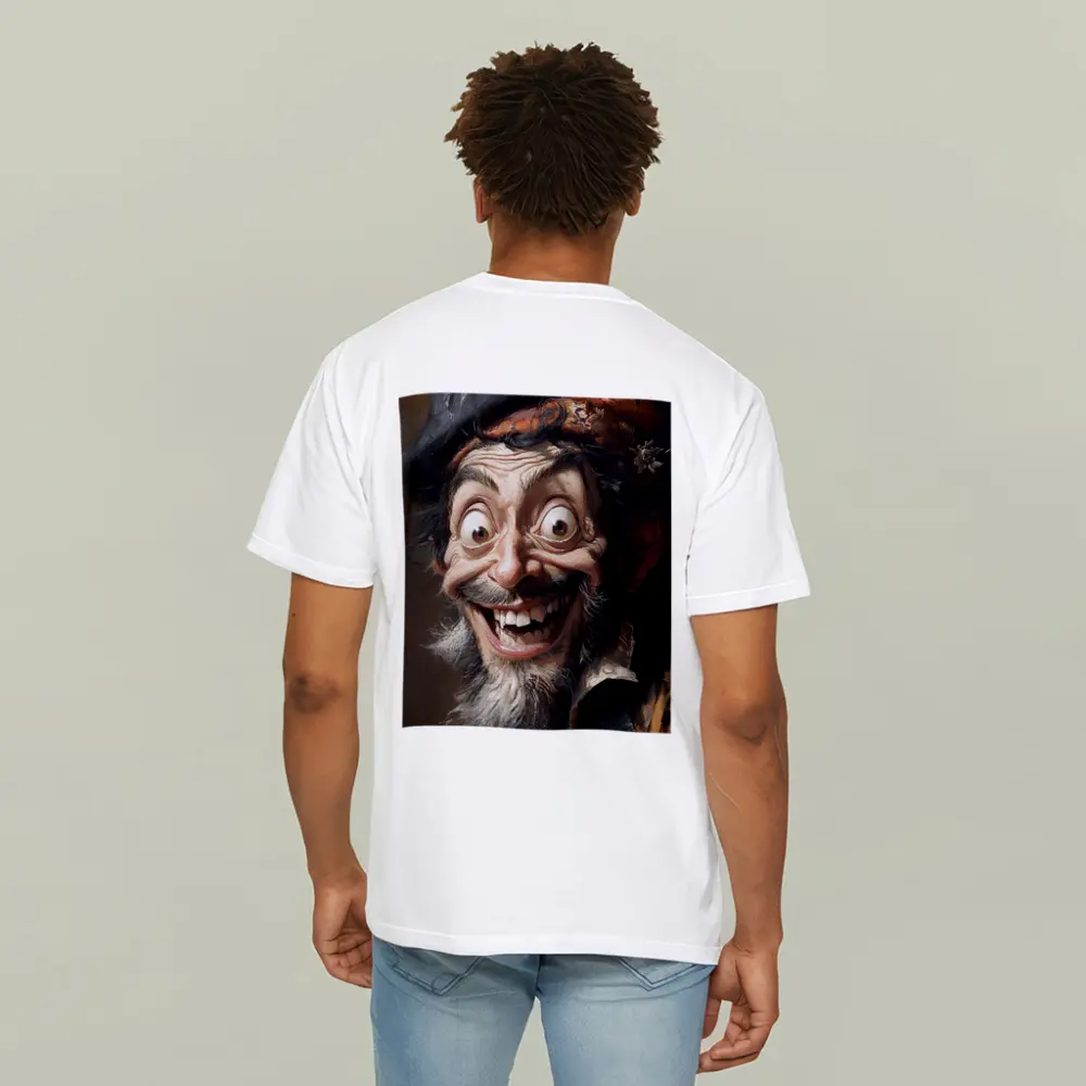 Expressive Old Man Caricature Portrait Painting – T-Shirts