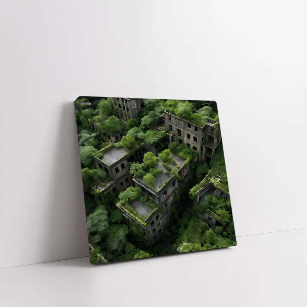 Abandoned City Ruins Overgrown With Dense Forest – Wall Art