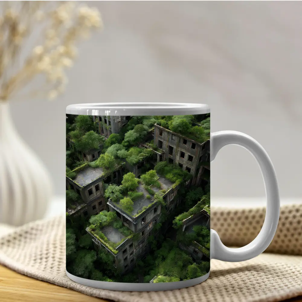 Abandoned City Ruins Overgrown With Dense Forest – Mugs