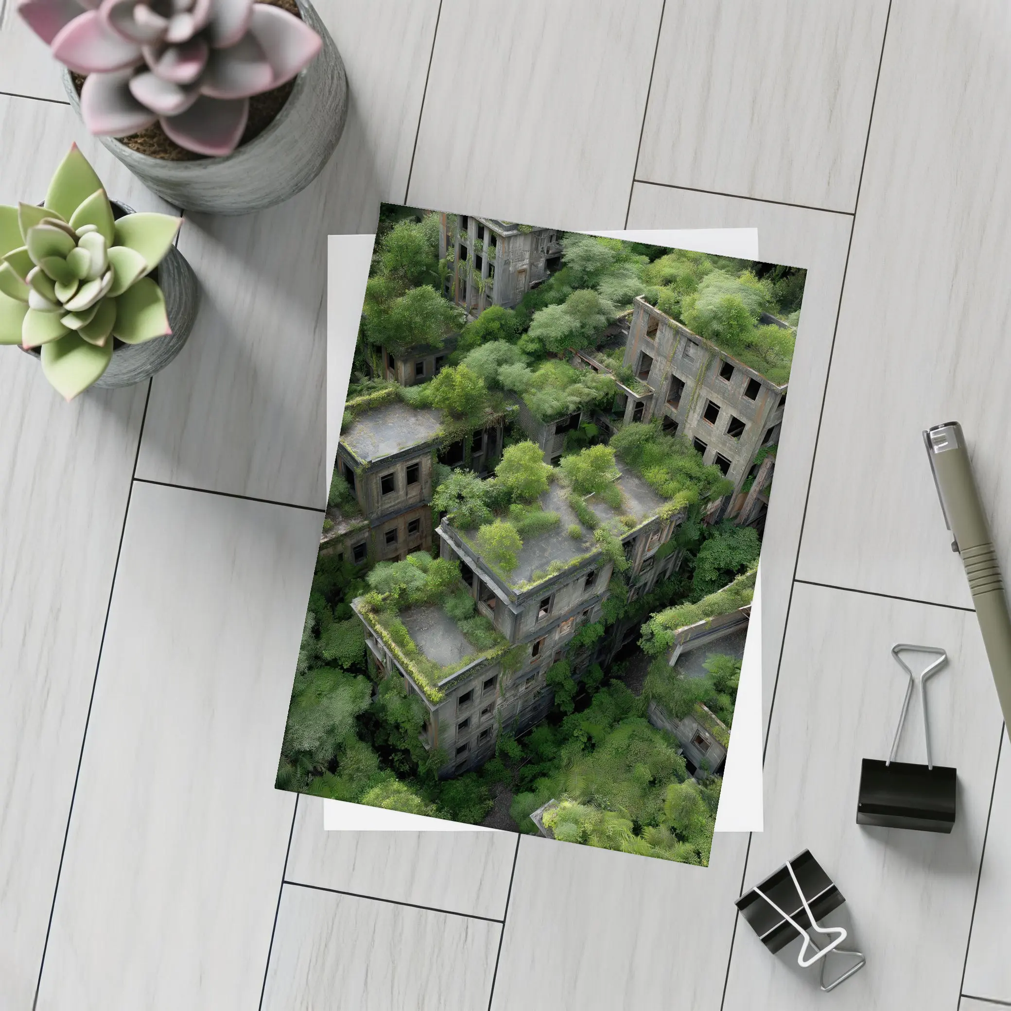 Abandoned City Ruins Overgrown With Dense Forest – Postcards