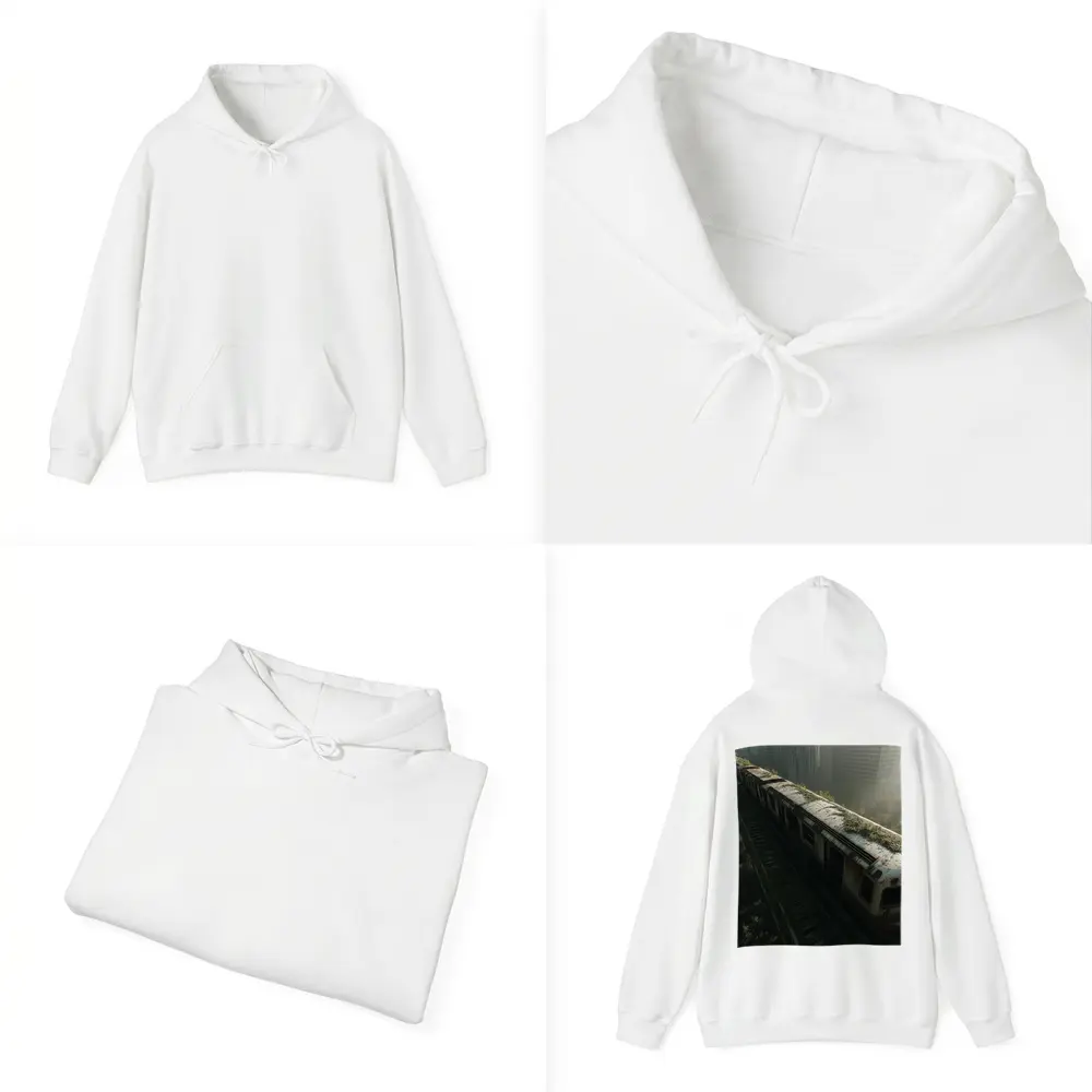Abandoned Overgrown Train Ruined City Apocalypse – Hoodies