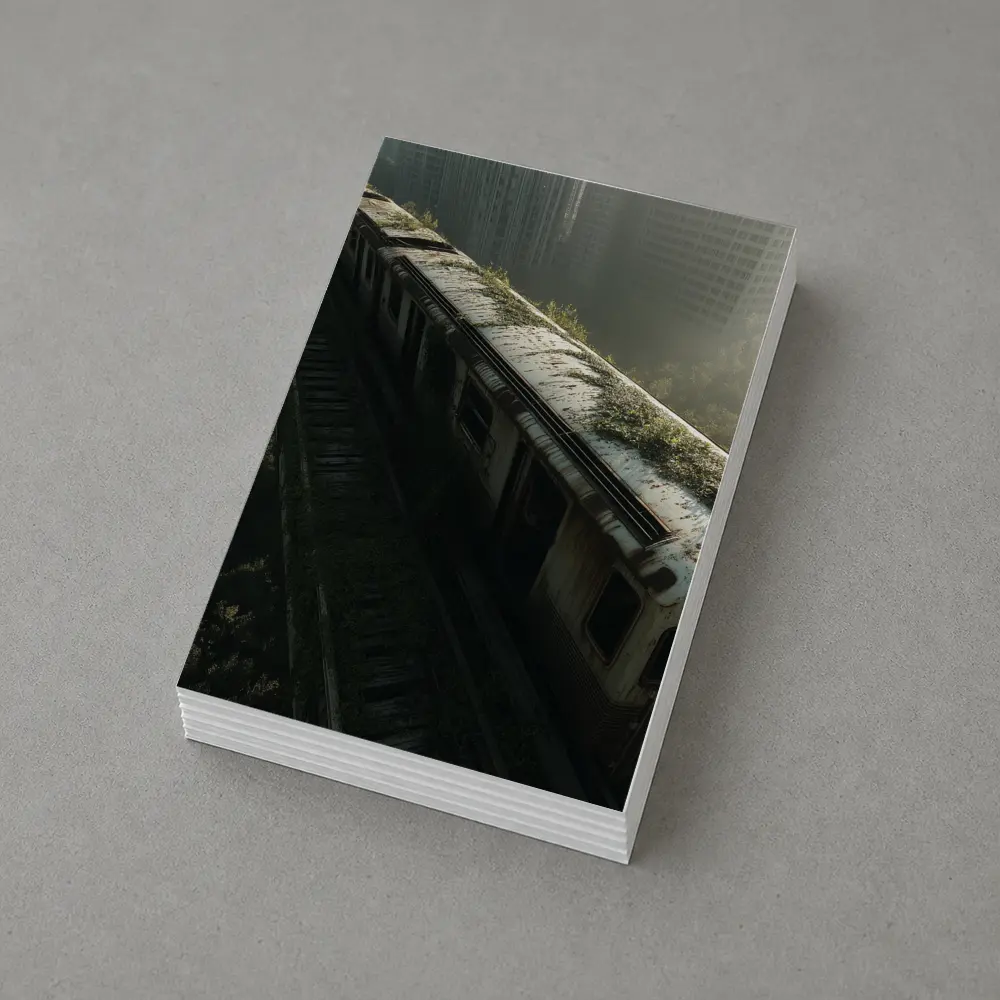 Abandoned Overgrown Train Ruined City Apocalypse – Postcards
