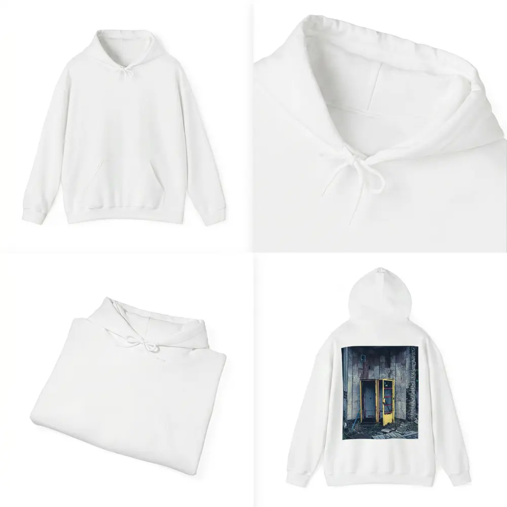 Abandoned Yellow Phone Booth Overgrown Ruins – Hoodies