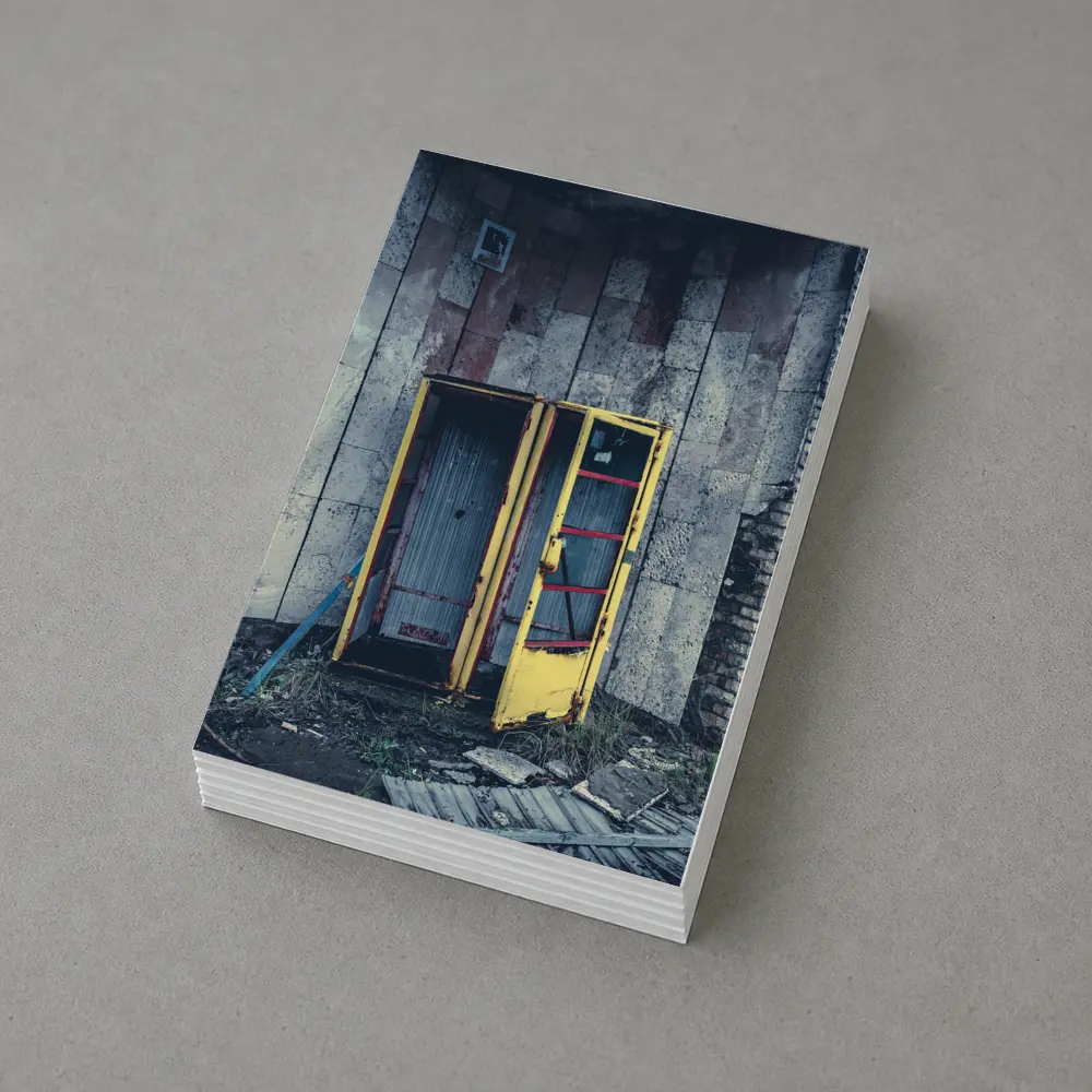 Abandoned Yellow Phone Booth Overgrown Ruins – Postcards