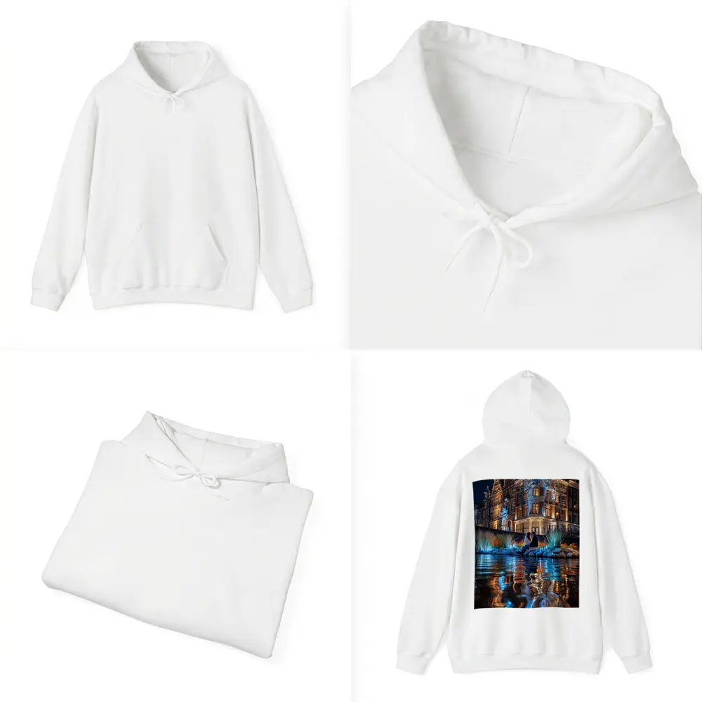 Couple by Amsterdam Canal at Night – Hoodies