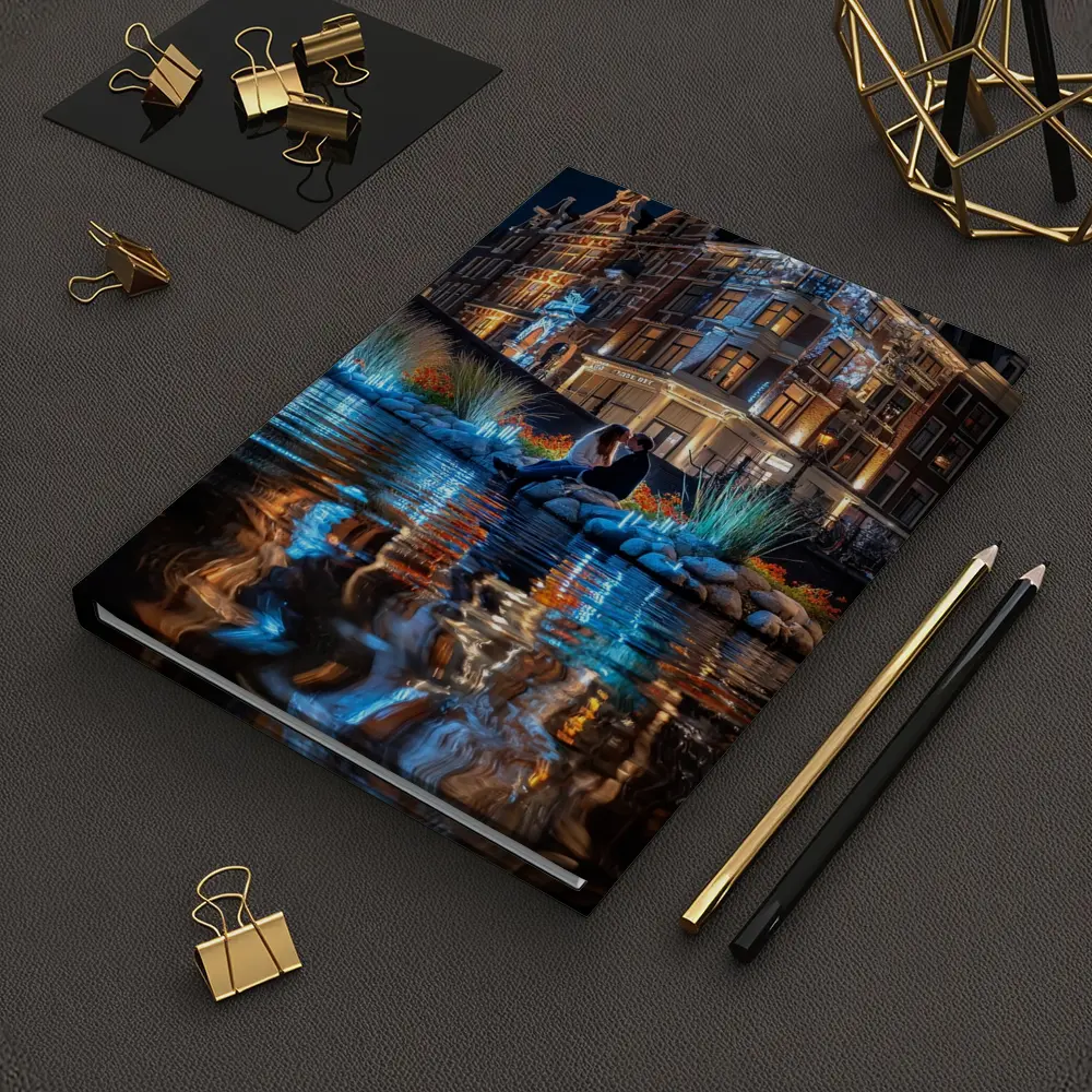 Couple by Amsterdam Canal at Night – Notebooks