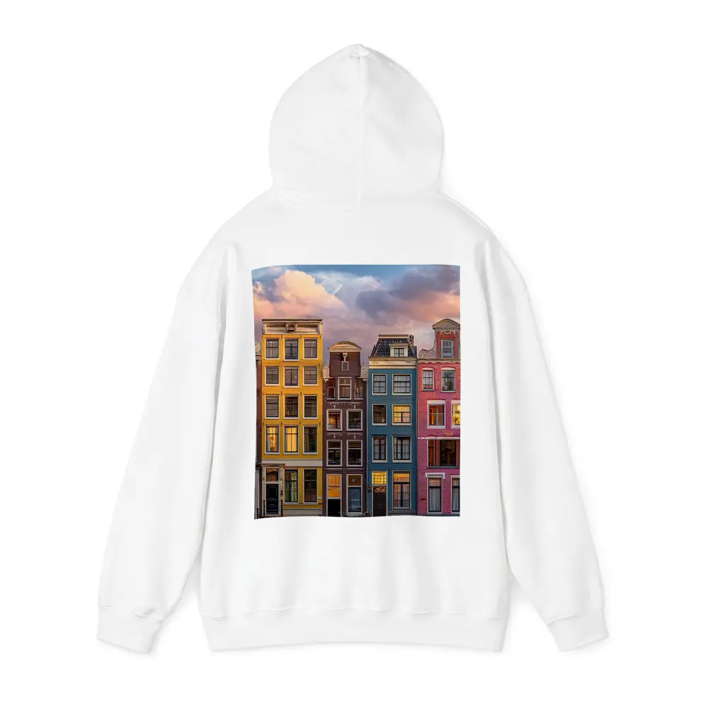 Amsterdam Canal Houses Colorful Sunset Sky – Hoodies