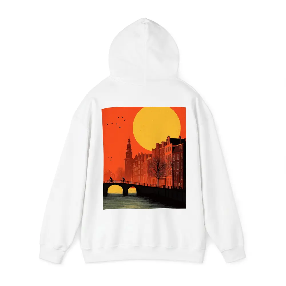 Amsterdam Canal Sunset Retro Minimal Art – Hoodies