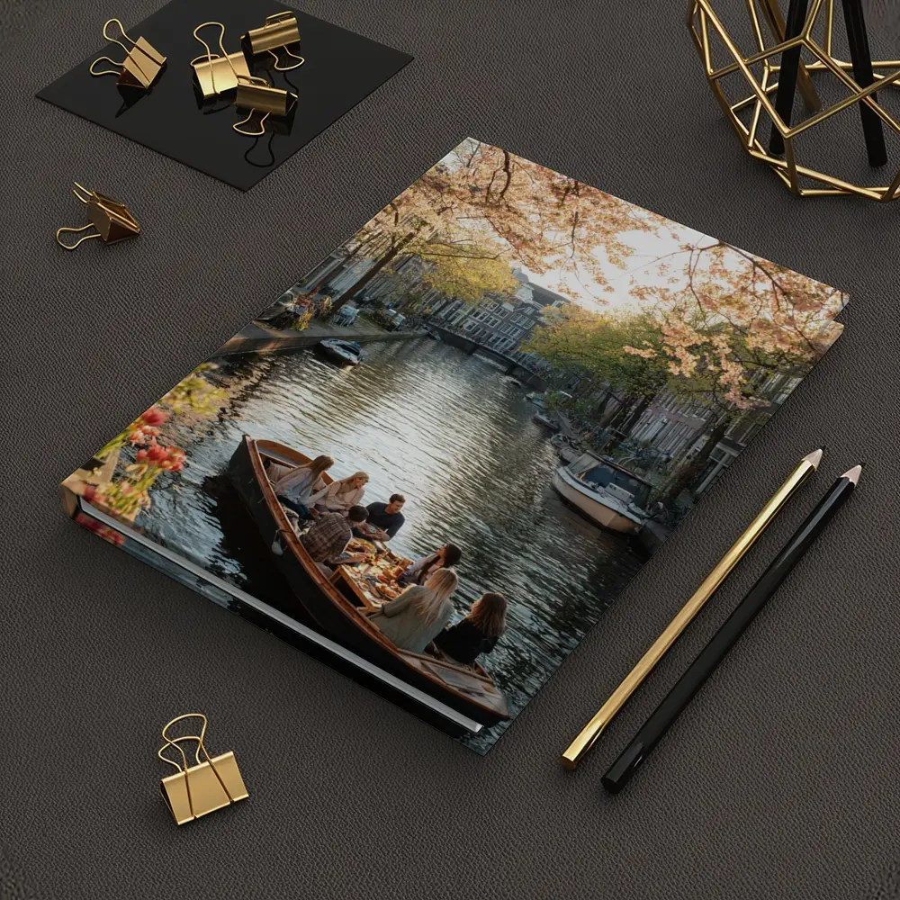 Amsterdam Canal Boat Spring Cherry Blossoms – Notebooks