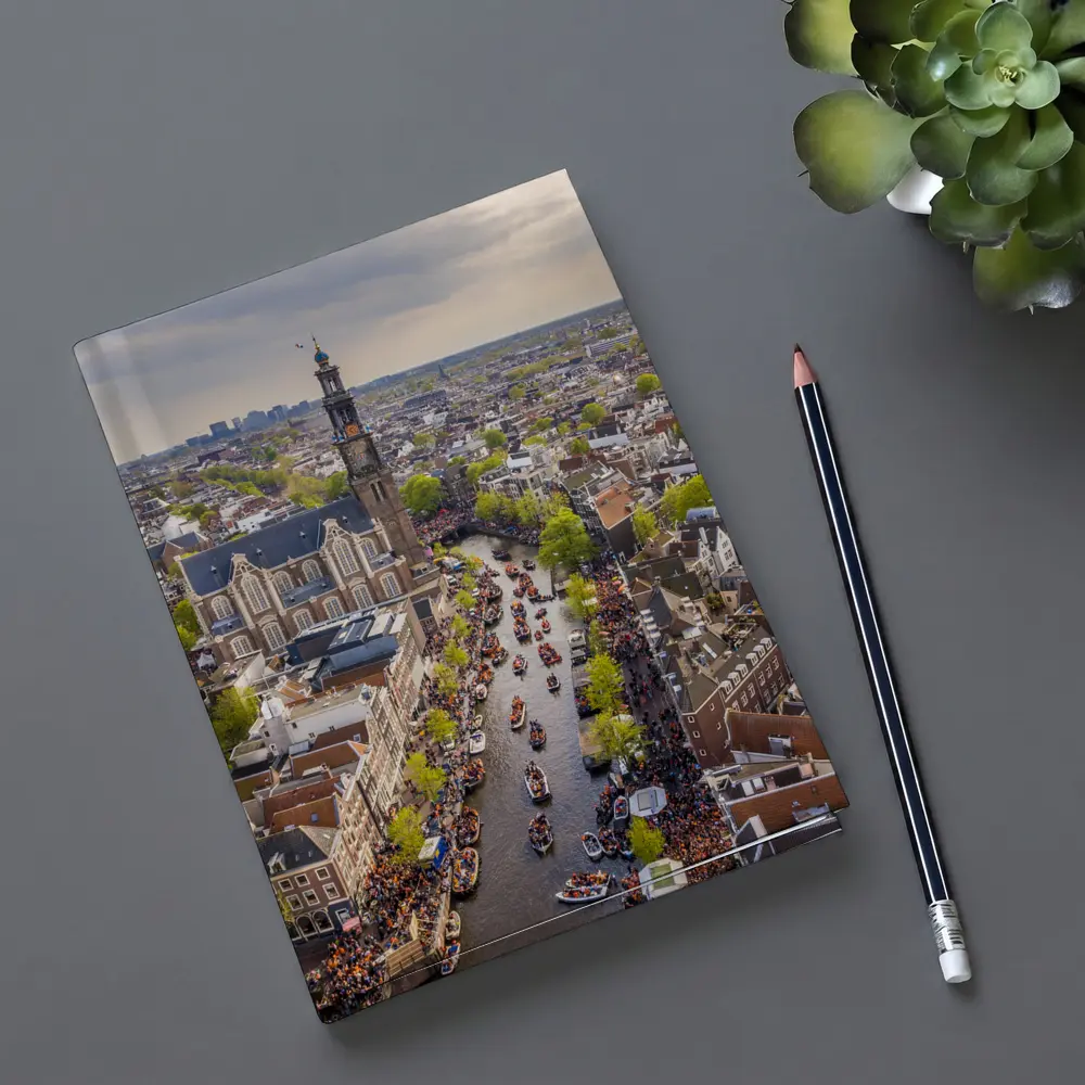 Amsterdam Canal Aerial View Westerkerk City – Notebooks