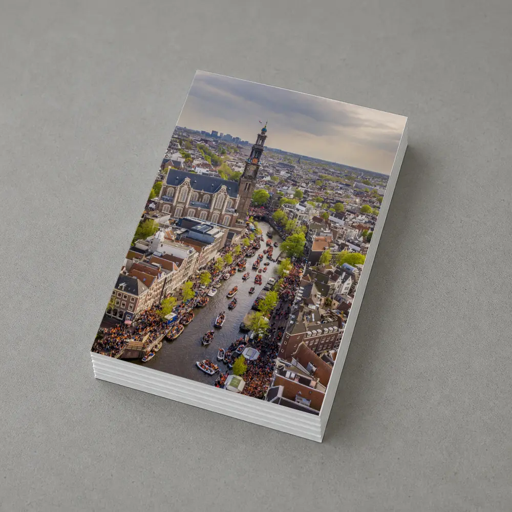 Amsterdam Canal Aerial View Westerkerk City – Postcards
