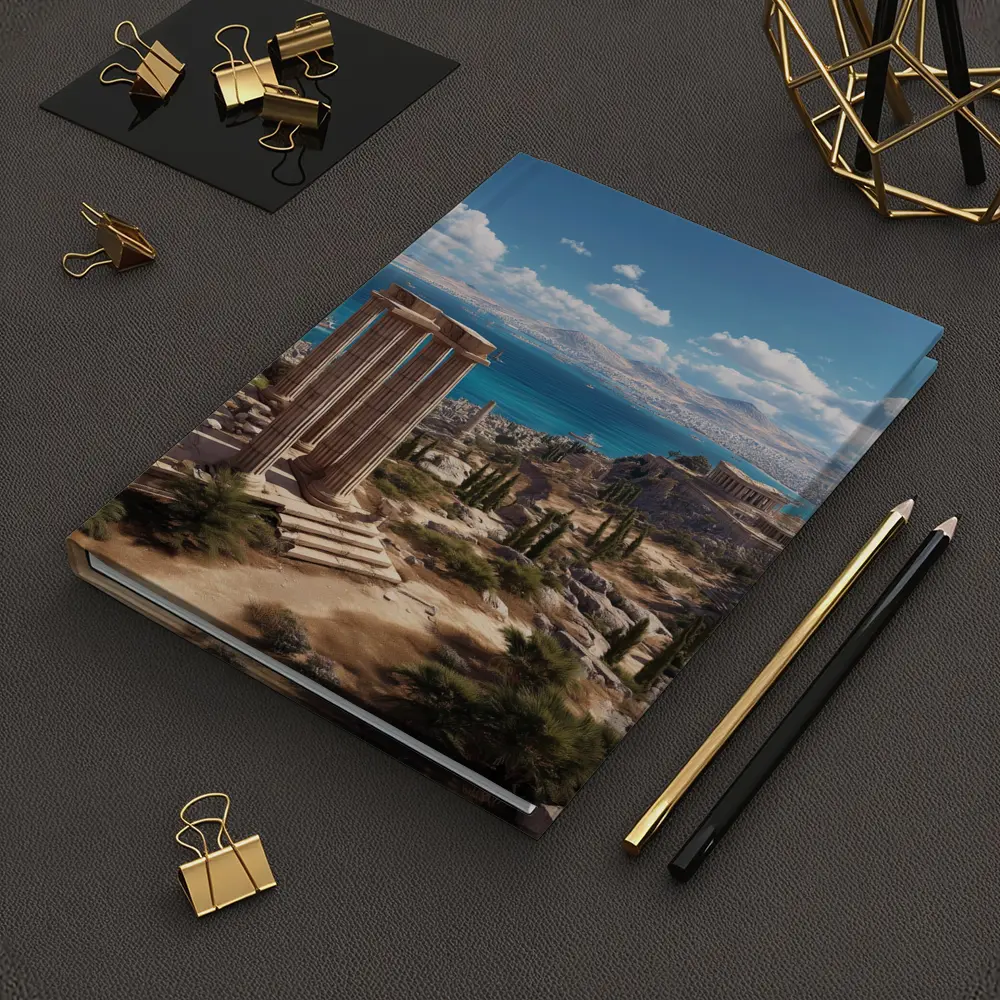Ancient Greek Ruins Overlooking Blue Sea – Notebooks