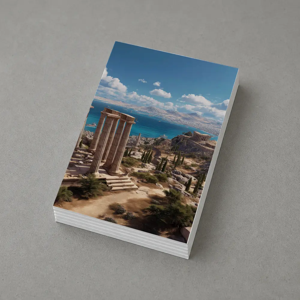Ancient Greek Ruins Overlooking Blue Sea – Postcards