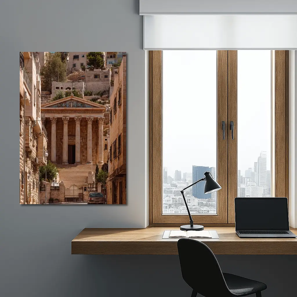 Ancient Roman Temple Amman Jordan Street View – Wall Art