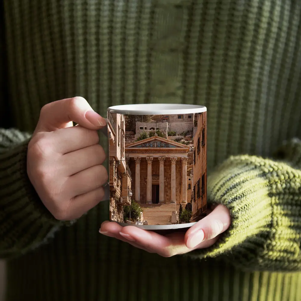 Ancient Roman Temple Amman Jordan Street View – Mugs