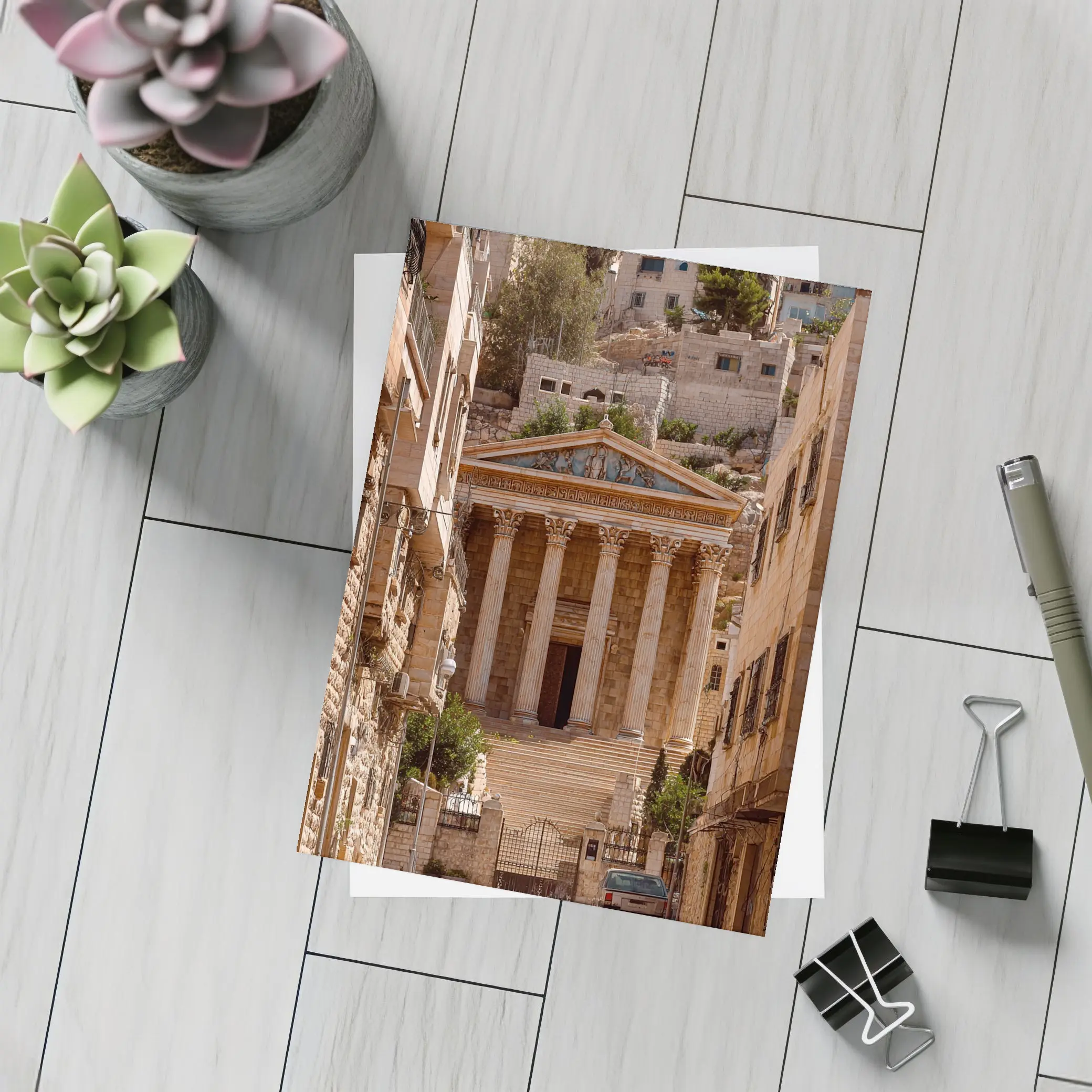 Ancient Roman Temple Amman Jordan Street View – Postcards