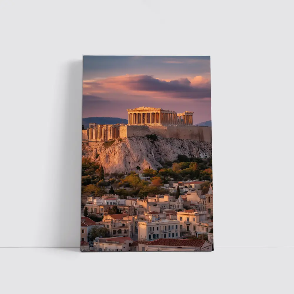 Acropolis Parthenon Athens City Sunset View – Wall Art
