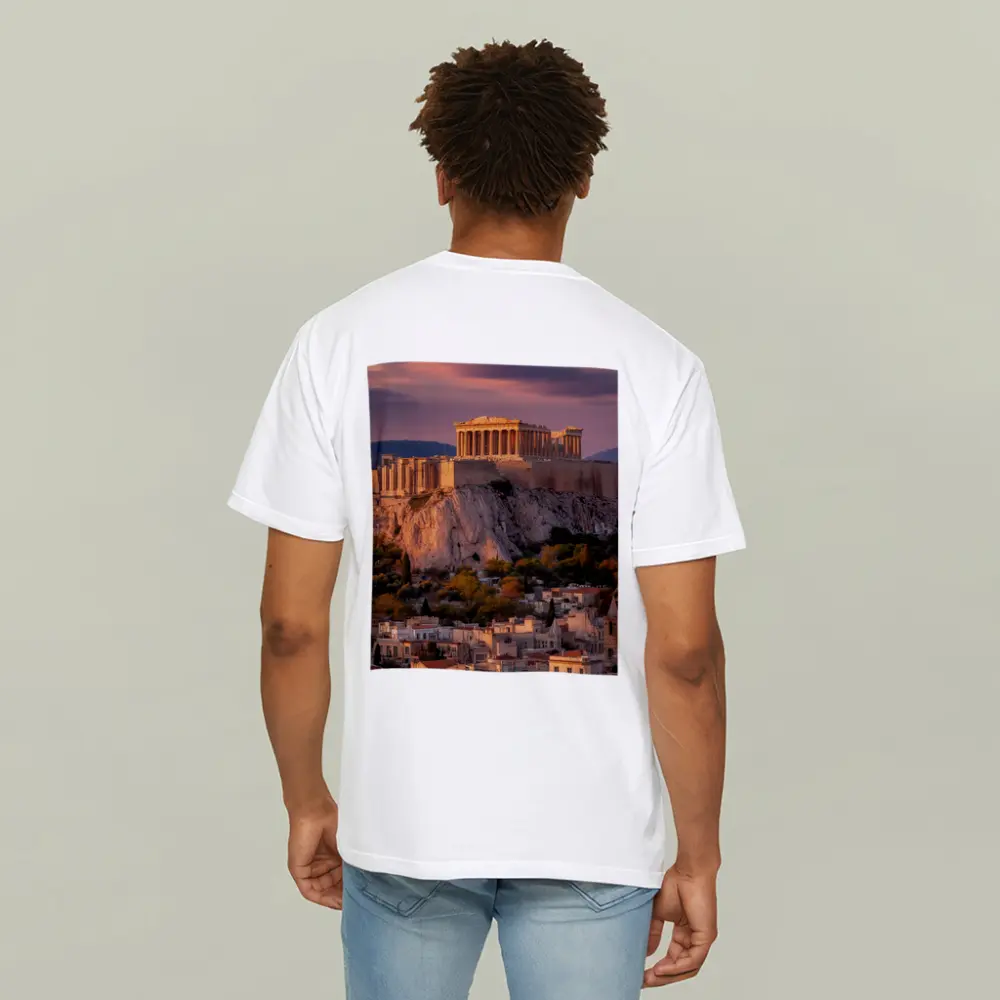 Acropolis Parthenon Athens City Sunset View – T-Shirts