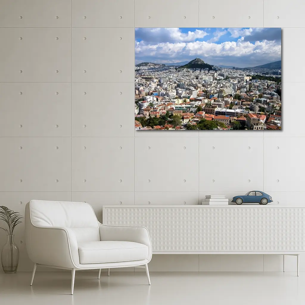 Athens Greece City Skyline Lycabettus Hill View – Wall Art