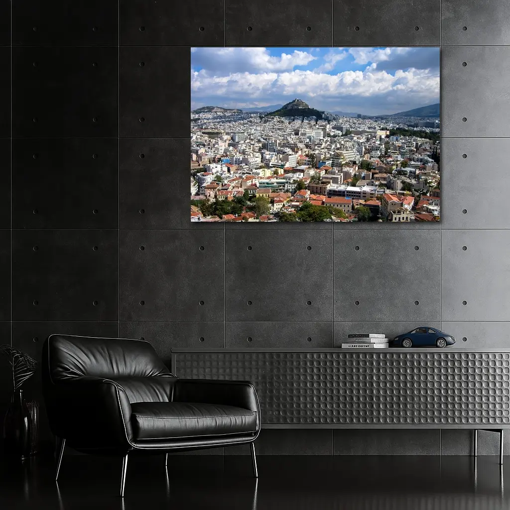 Athens Greece City Skyline Lycabettus Hill View – Wall Art