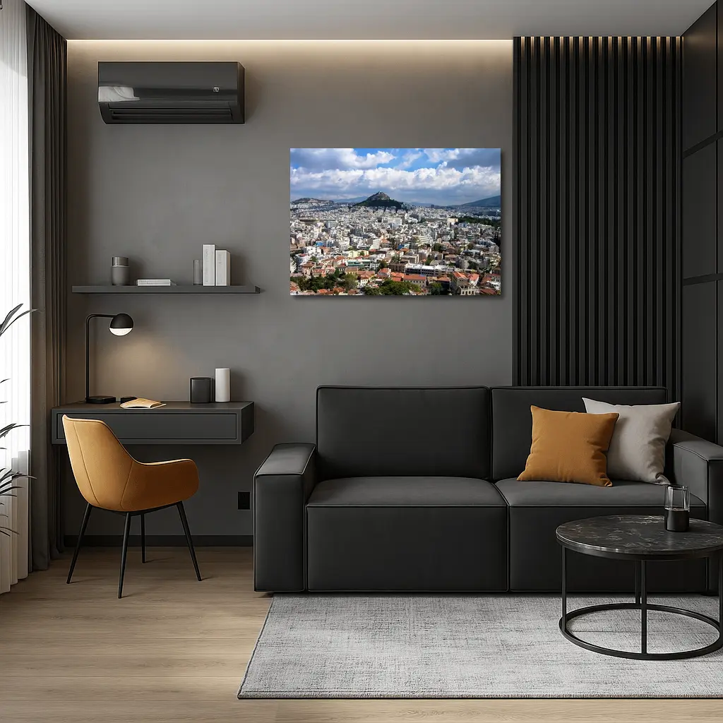 Athens Greece City Skyline Lycabettus Hill View – Wall Art