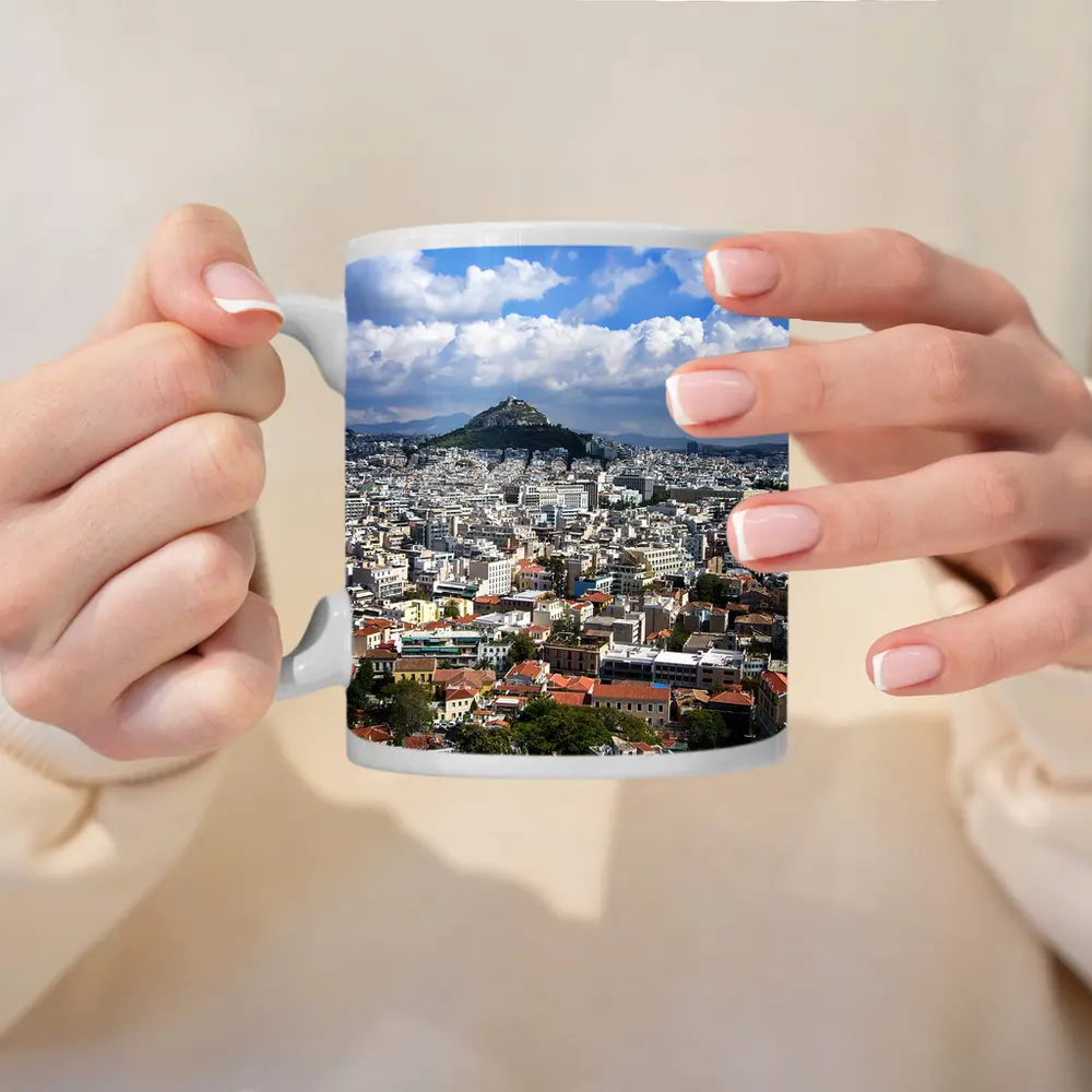 Athens Greece City Skyline Lycabettus Hill View – Mugs