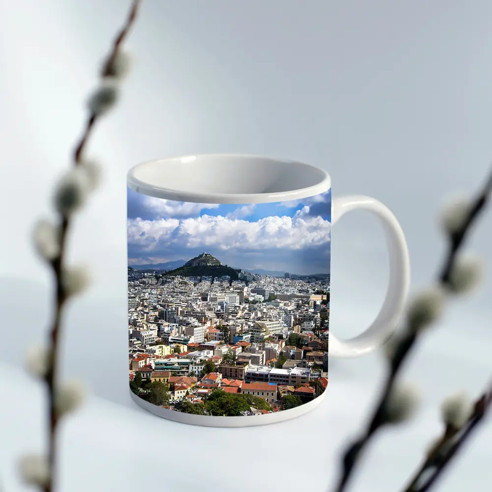 Athens Greece City Skyline Lycabettus Hill View – Mugs