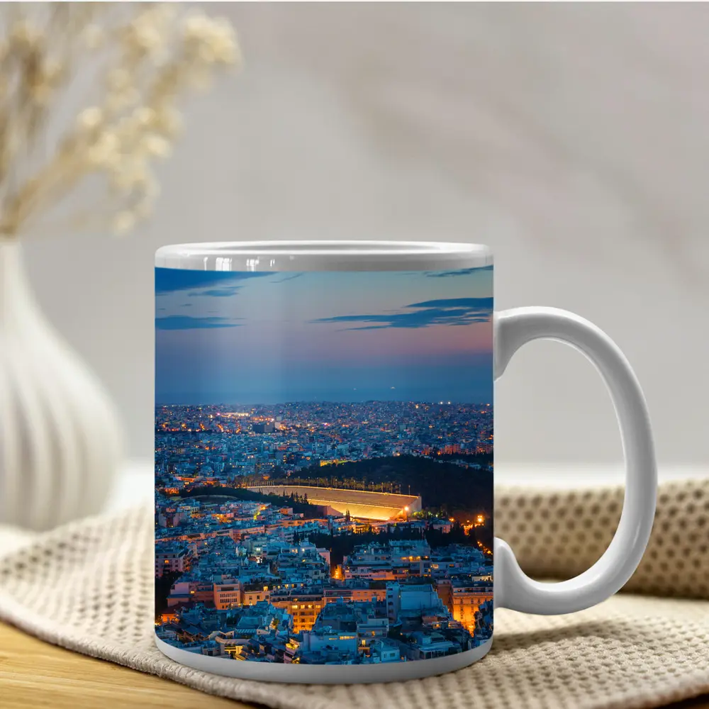 Athens Greece City Lights At Night – Mugs
