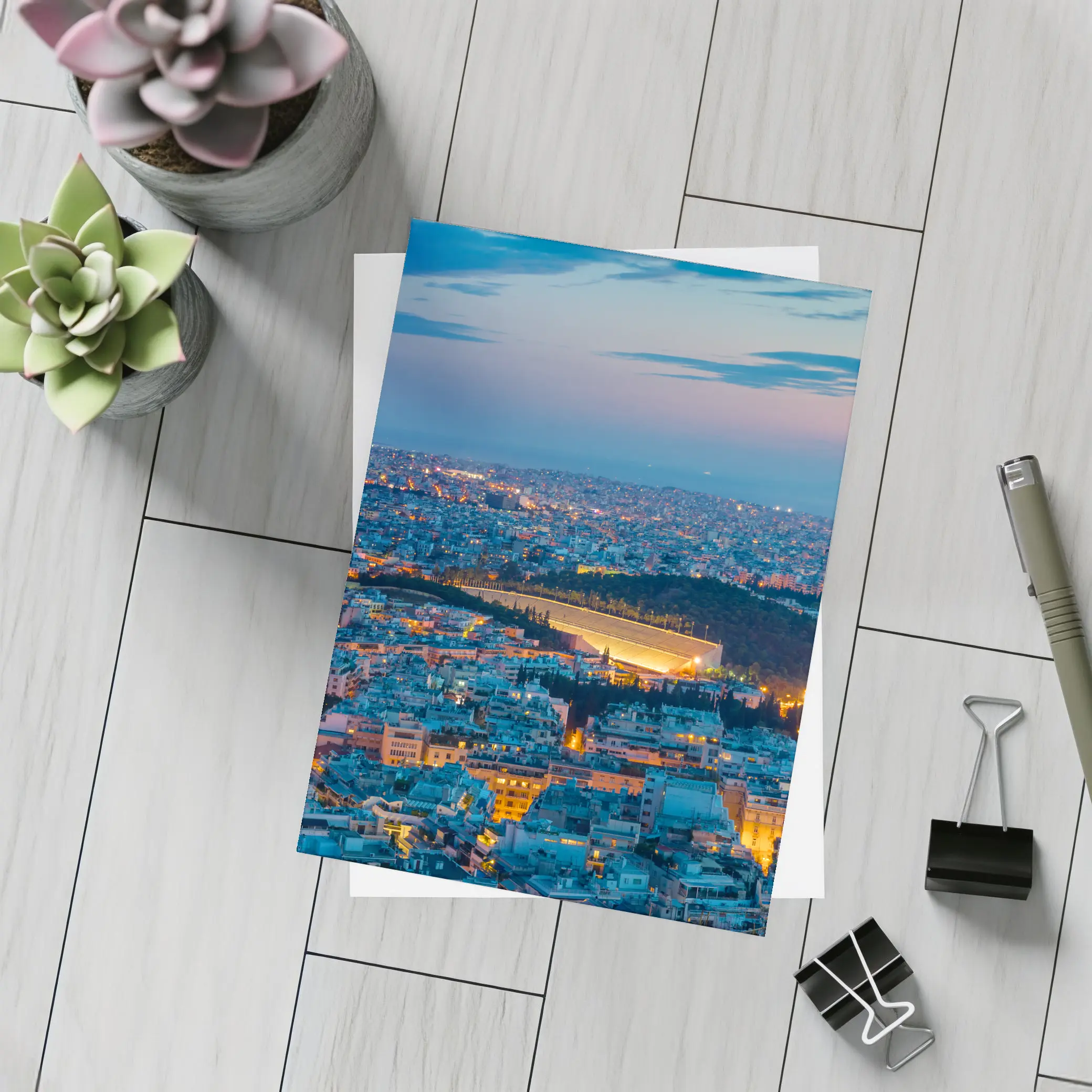 Athens Greece City Lights At Night – Postcards