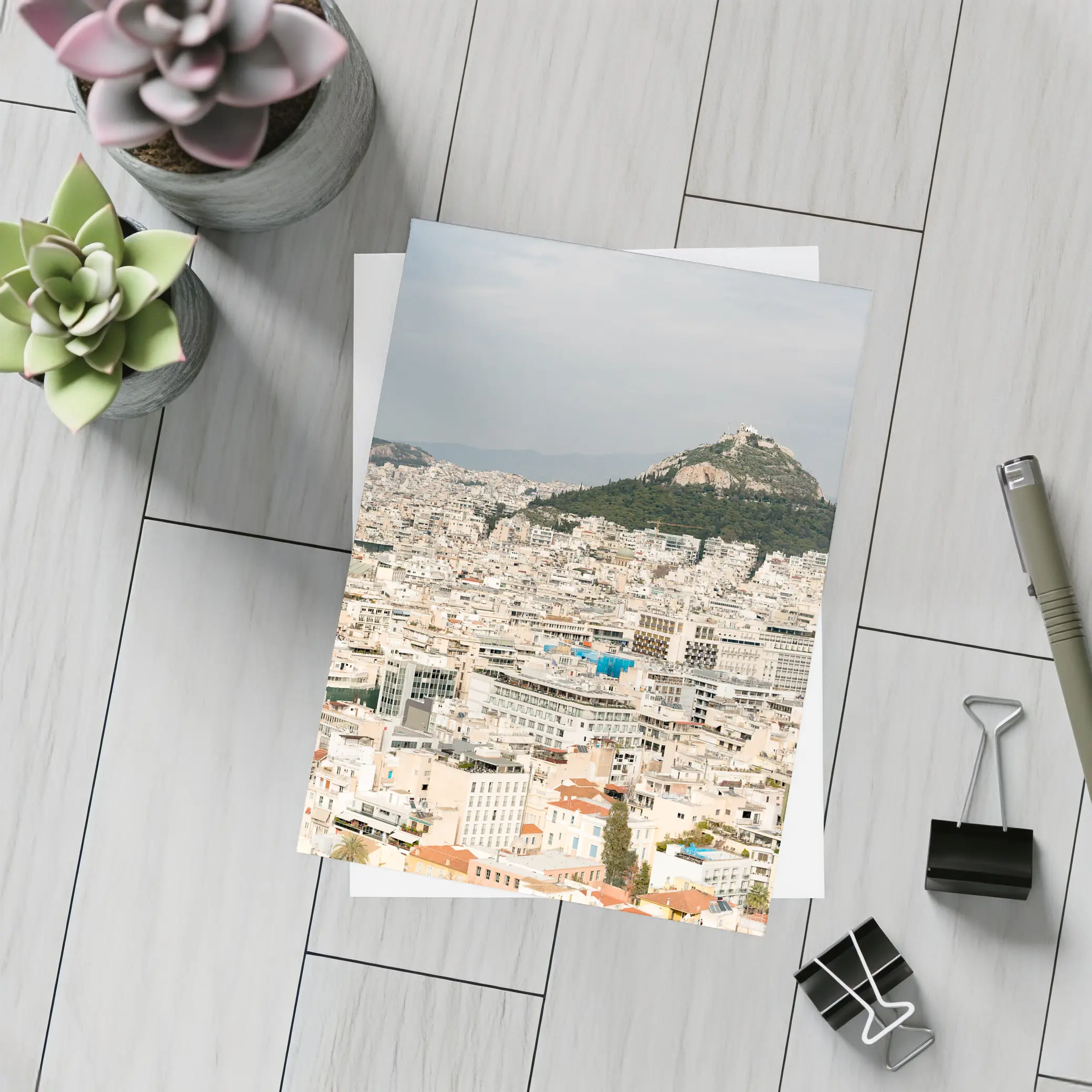 Athens Greece City View Lycabettus Hill – Postcards