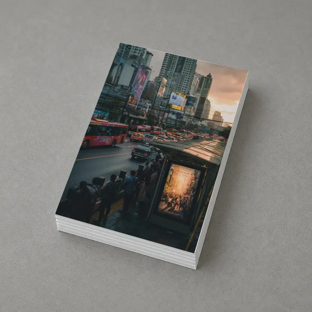 Bangkok Street Traffic Skyline Sunset City – Postcards