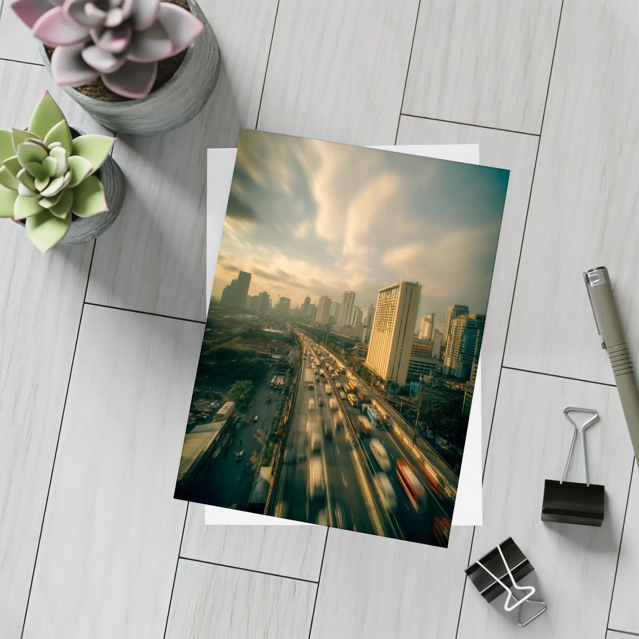 Bangkok Highway Skyline Rush Hour Aerial View – Postcards