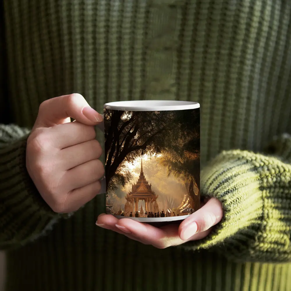 Thai Temple Golden Light Forest Path – Mugs