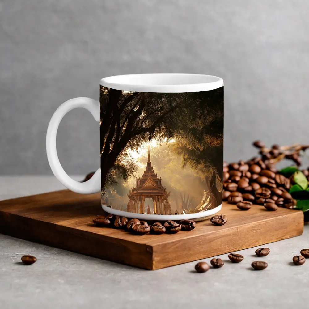Thai Temple Golden Light Forest Path – Mugs