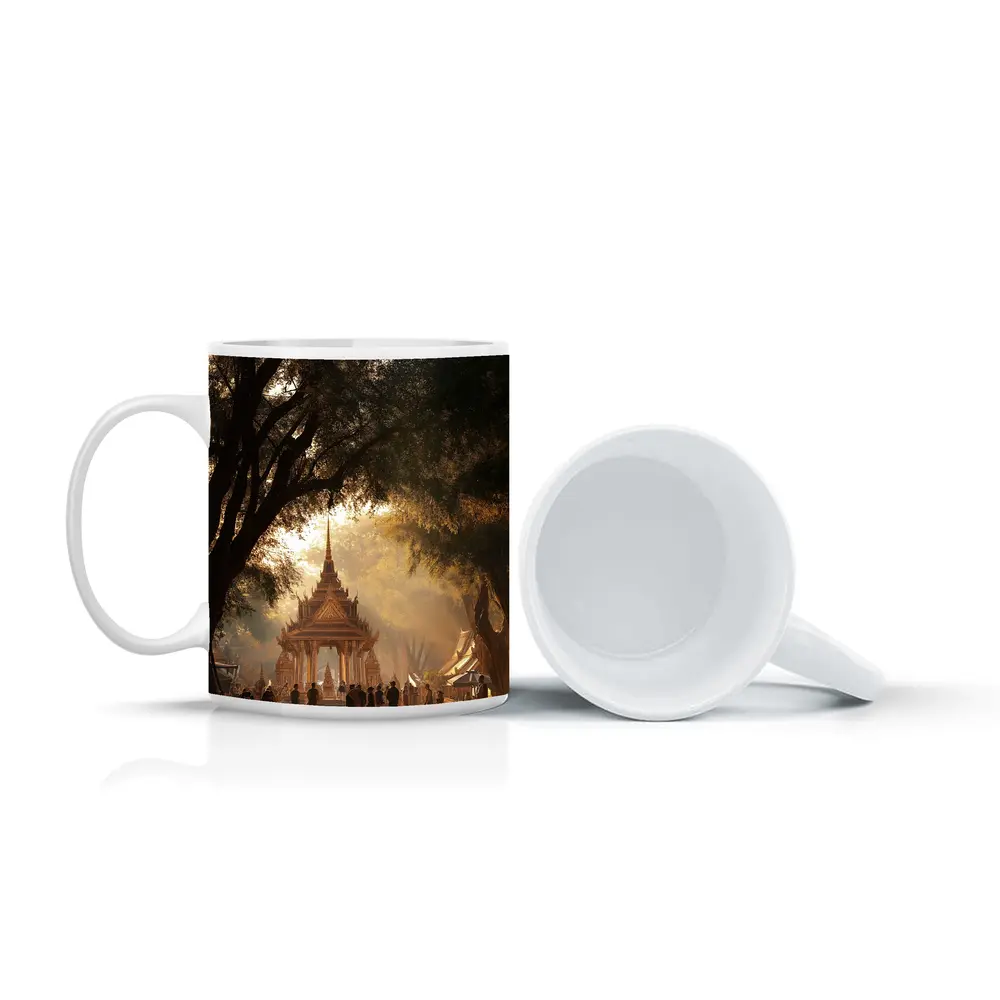 Thai Temple Golden Light Forest Path – Mugs