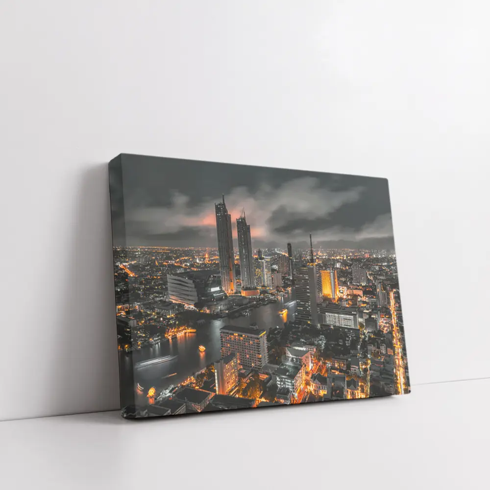 Bangkok Thailand City Skyline At Night – Wall Art